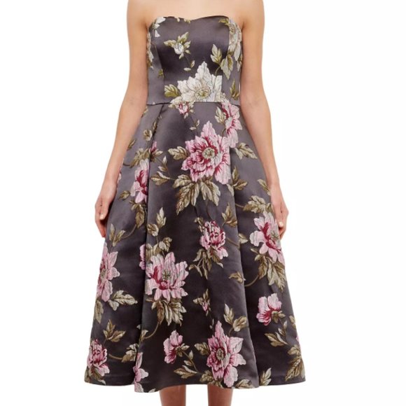 NEW Ted Baker Floral Jacquard Midi Dress - Picture 2 of 16